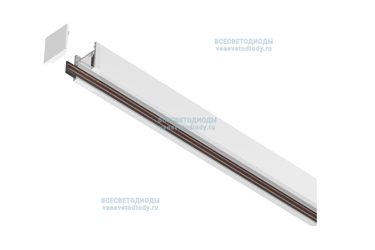 Шинопровод для трековых светильников Т-48 1,5м, белый подвесной